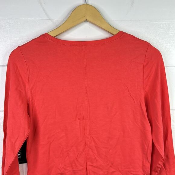 ANA Coral Scoop Neck Long Sleeve Tee‎ Shirt T Top Size Small - Picture 3 of 10